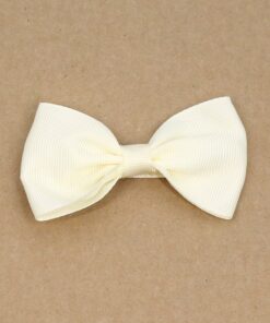 Grosgrain Bow Hair Clip (Buttercream)