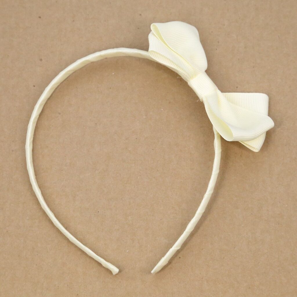 Grosgrain Bow Headband (Buttercream)