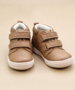 Boys Otis Double Velcro Mid-Top Leather Sneaker
