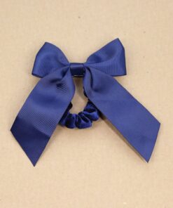 Grosgrain Bow Scrunchie (Navy)