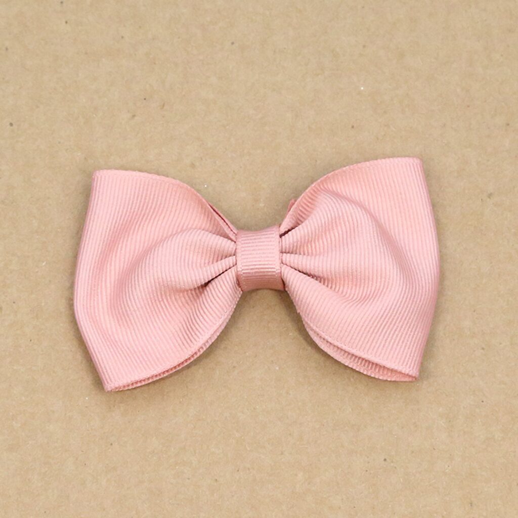 Grosgrain Bow Hair Clip (Rose)
