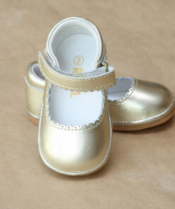 Angel Baby Girls Scalloped Leather Mary Jane