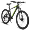 26" Mountain Bike for Adults, Lightweight Aluminum Frame,Shimano 21-Speed,Black+Green