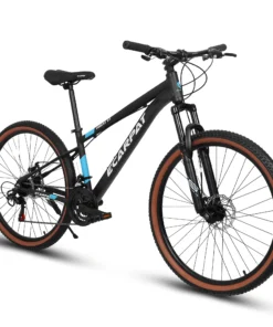 27 inch Men's Mountain Bike, 21 Speed Aluminium Adult Bicycle with Disc Brakes & Suspension,Black