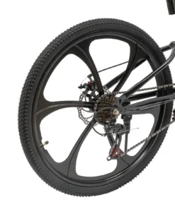 Miumaeov 26" Black Adult Folding Bike 21-Speed Shifter Folding City Bike Light Weight Carbon Steel Camping Bicycle Max Loading 150kg/330lbs