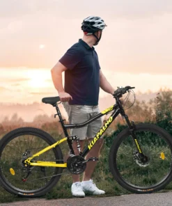 26 inch Mountain Bikes for Men, Bicicleta De MontaÃ±a 21 Speed with Dual Disc Brake, Aluminum Frame, Bicicleta Para Adultos Yellow