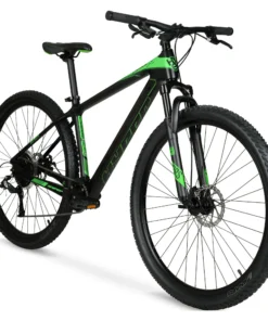 29" Hyper Carbon Fiber Mountain Bike, Black/Green, Adults Age 13+